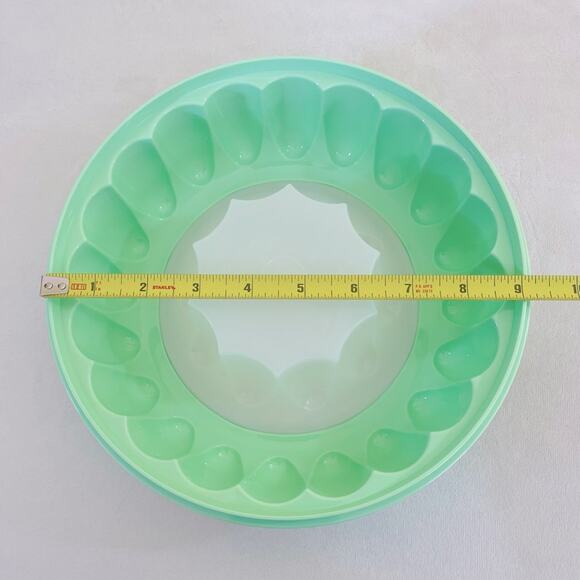 Vintage 3pc Tupperware Jello Mold Ring Bowl Mint Green, Ice, 1201 1202 1203 - Picture 7 of 8